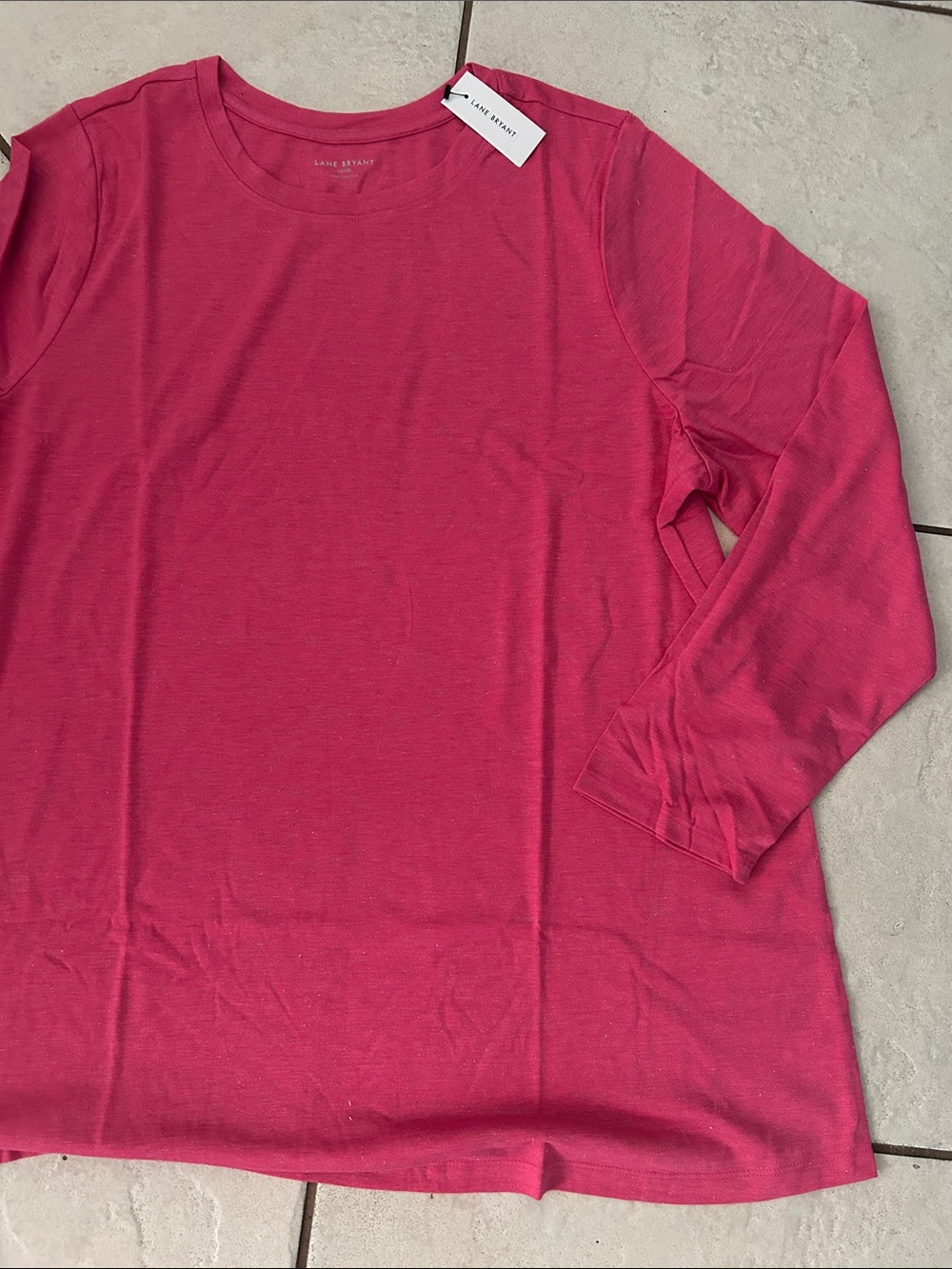 Lane Bryant pink sparkly layering T-shirt, long sleeved size 18/20 L
